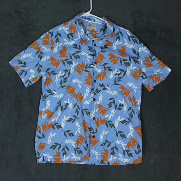 Quiksilver Waterman Shirt Mens Large Hawaiian Floral Regular Fit Button Up - Picture 1 of 8
